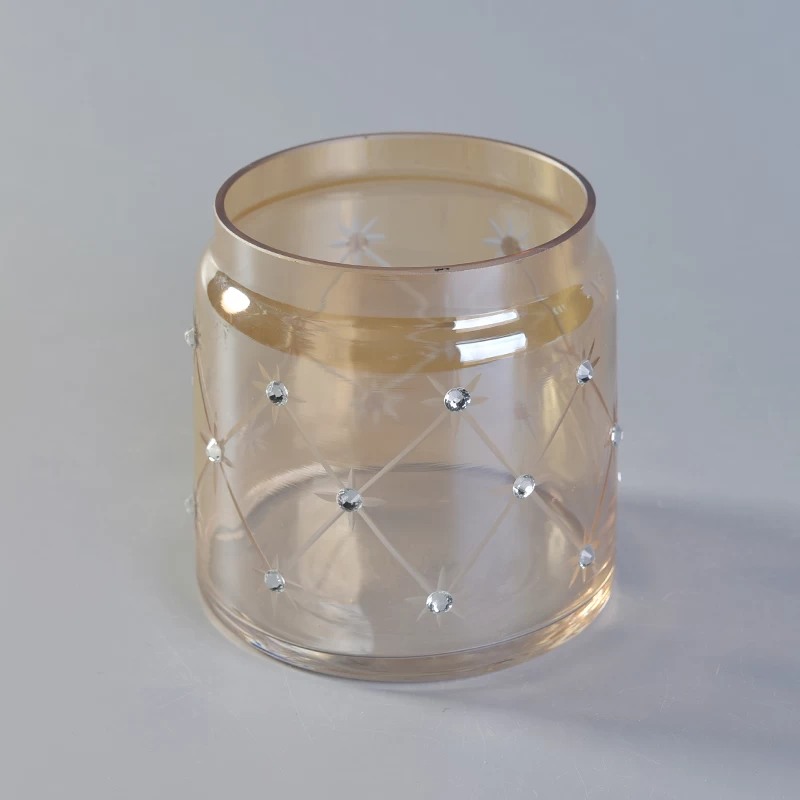 Ion-plating Glass Candle Holders with Laser and Diamond Decoration