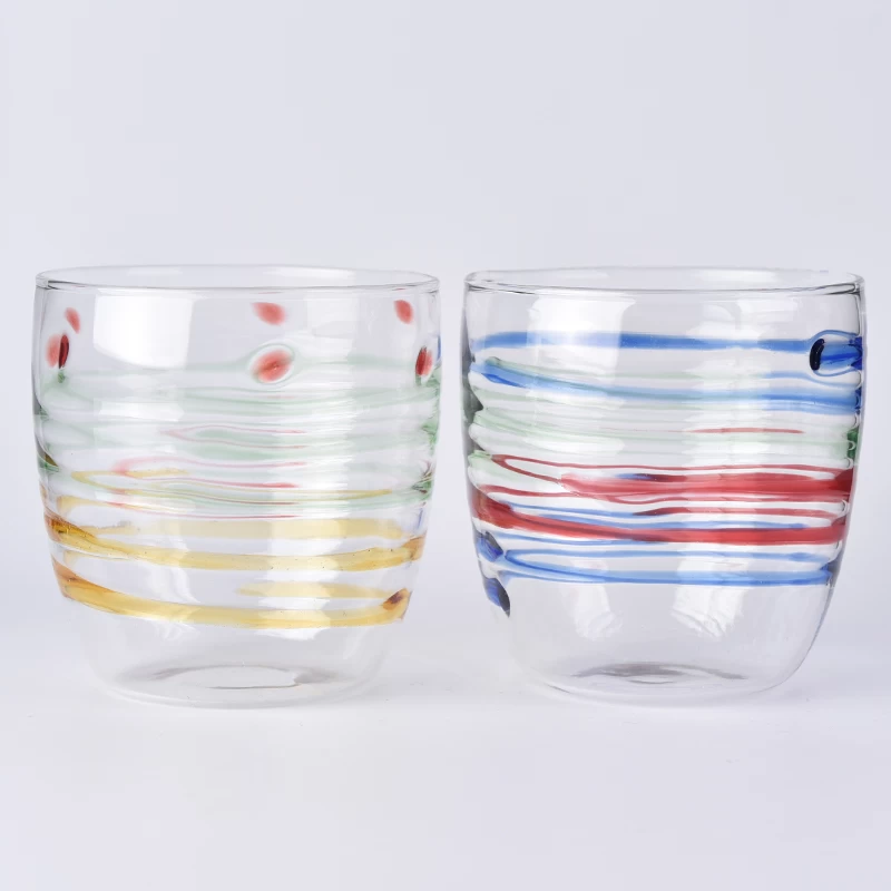 colorful glass cups