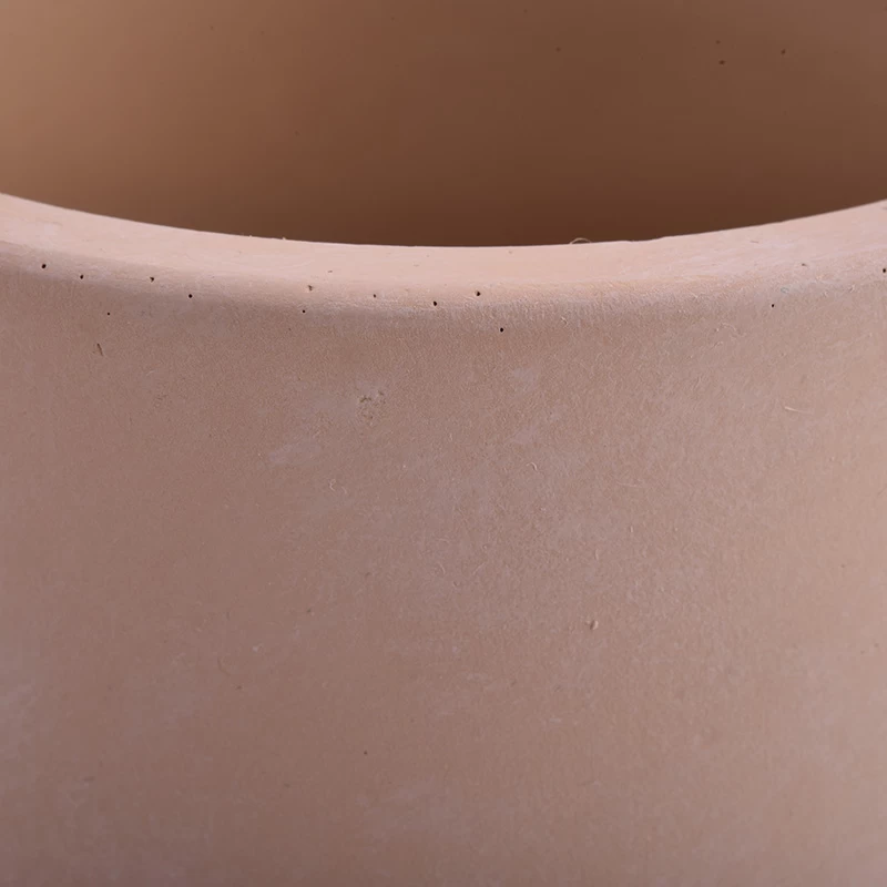 pink cement candle container