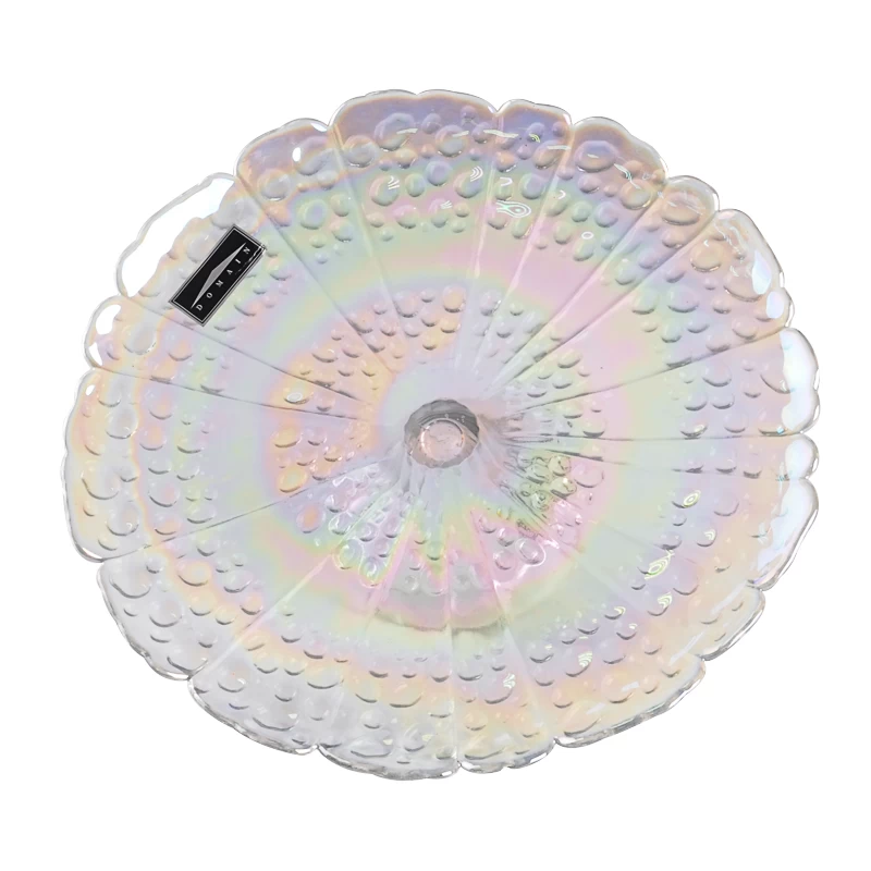 Colourful rain shape dish glass plate