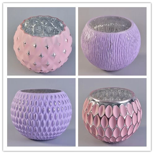 ball shape glass candle bowl