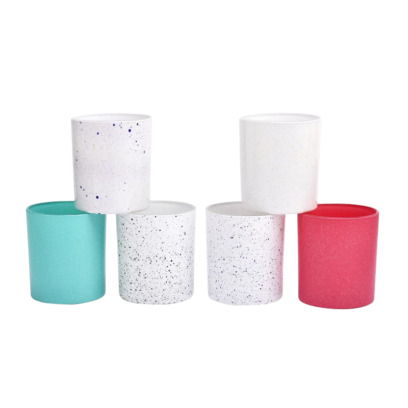 New 300ml glass candle holder black spot candle jars wholesale