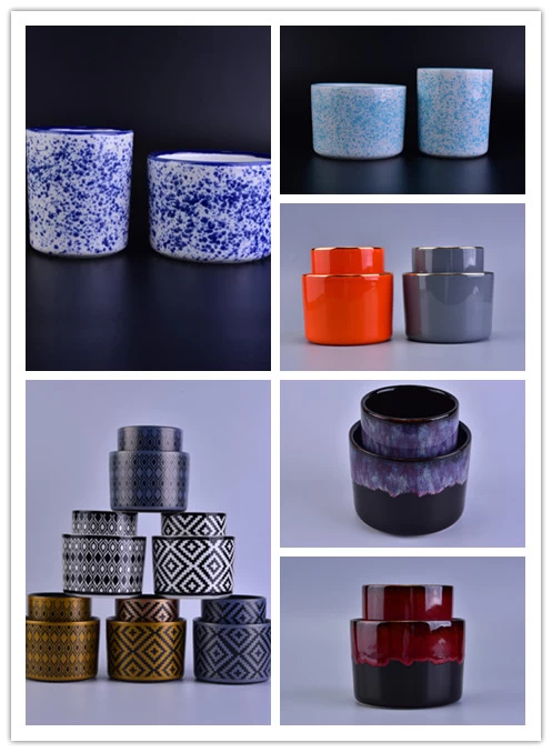 Hot popular various of surface finishes straight size ceramic candle holder
