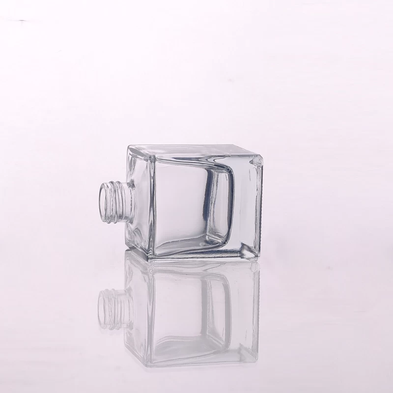 clear square glass perfume bottle