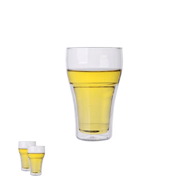 Double wall juice cup double wall glass cup