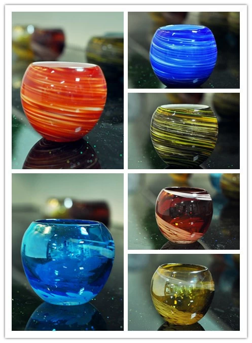 Beautiful hand made ball shape glass candle holders