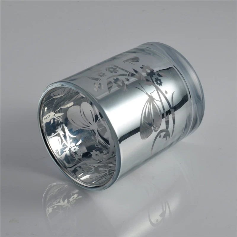 Luxury electroplating laser votive candle glass jar