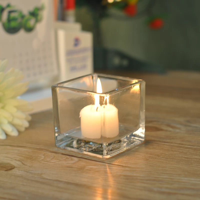 Hot sale simple home candle holder decorative glass cup