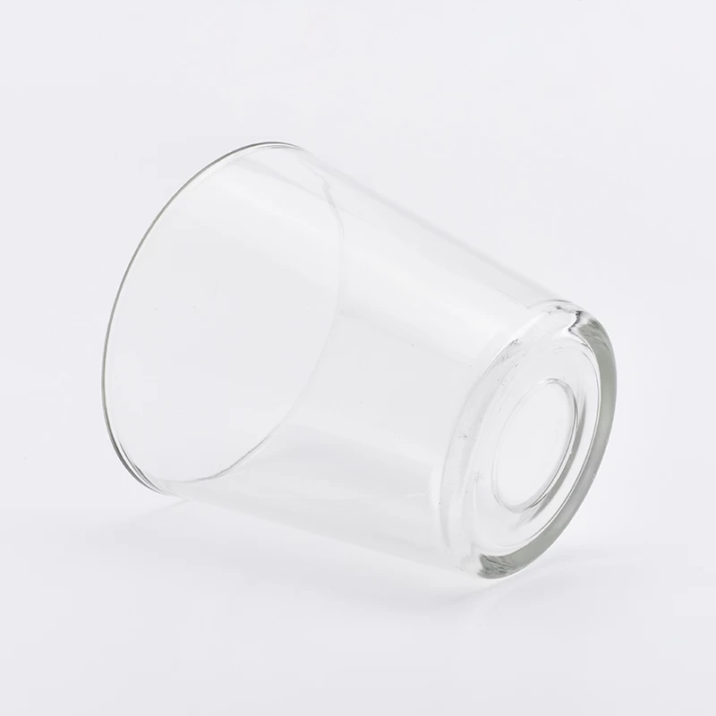 V shaped Glass Candle Jar Empty