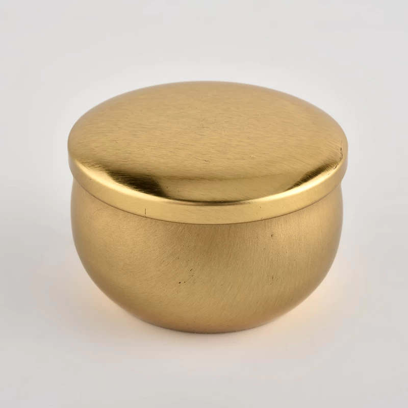 Gold Tin 3oz Tin Candle jar Votive Candle Holder with Lids 