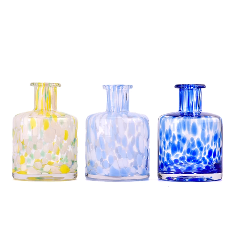 wholesale  250ml empty hand blown color glass perfume aromatherapy reed diffuser bottle