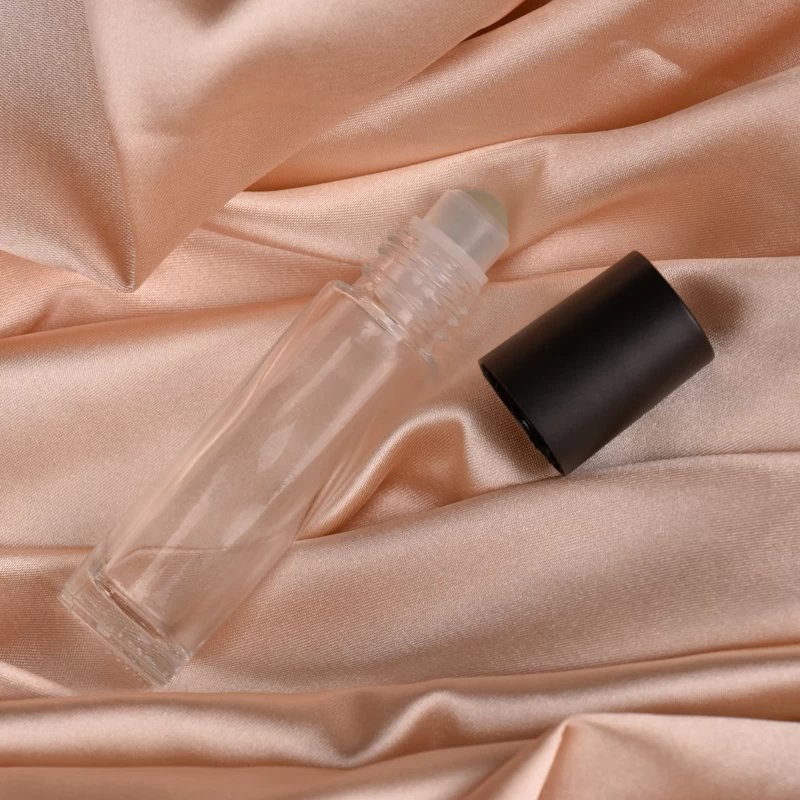 Clear Glass Bottle with Black lid Small Capacity Perfume Essential Oil wholesale