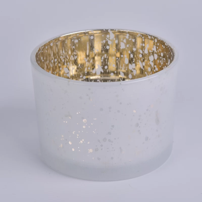  12oz mercury glass candle jars with wood lid