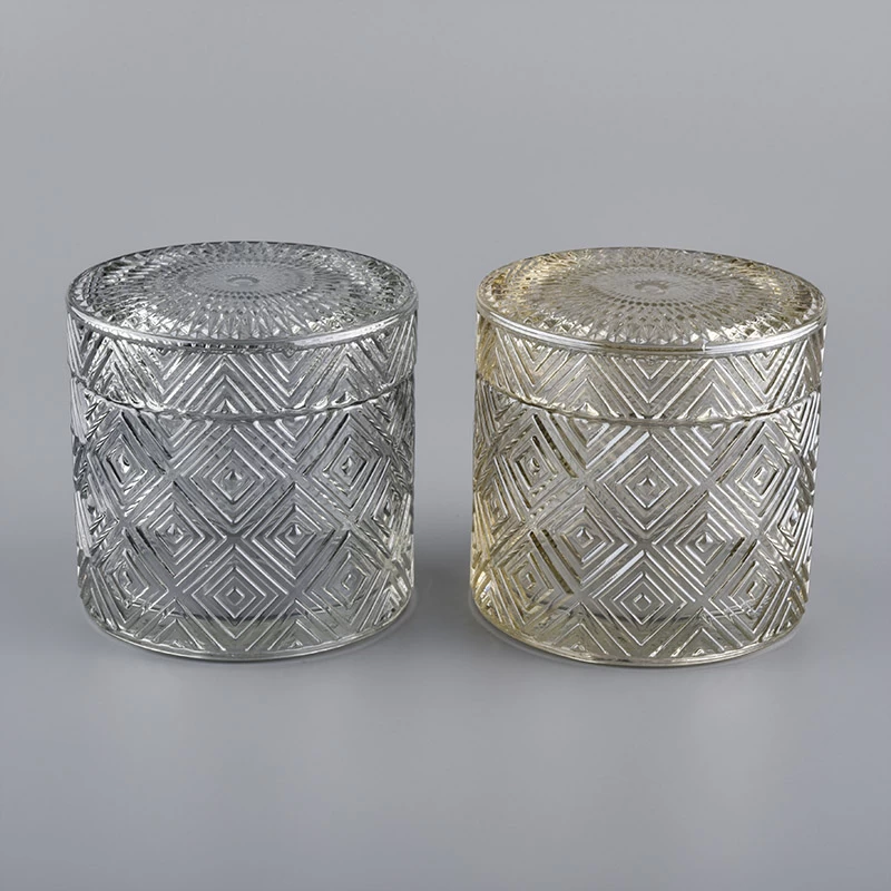 Custom Color Glass Candle Jar With Lids Manufacturer
