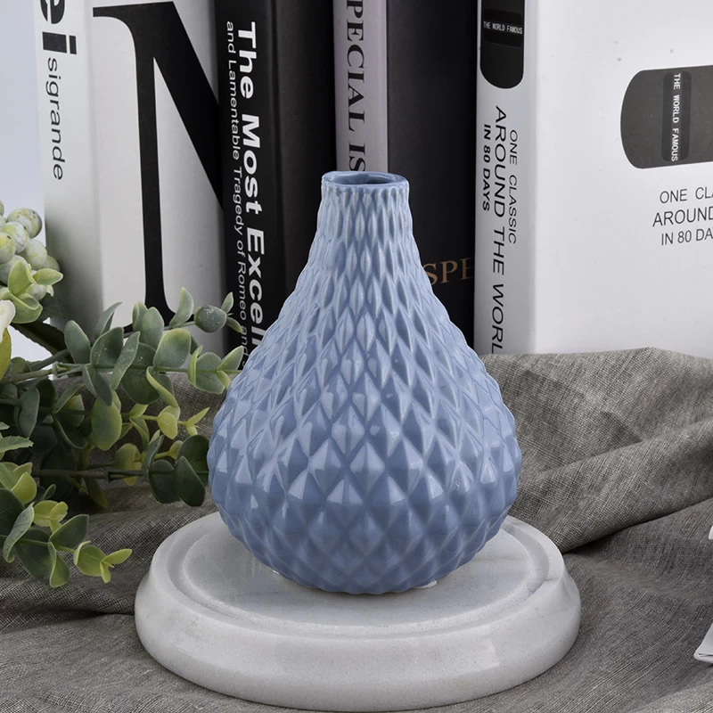 387ml blue ball shape ceramic reed diffuser botle
