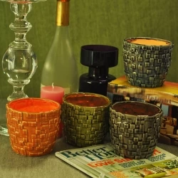 color glaze ceramic candle holder