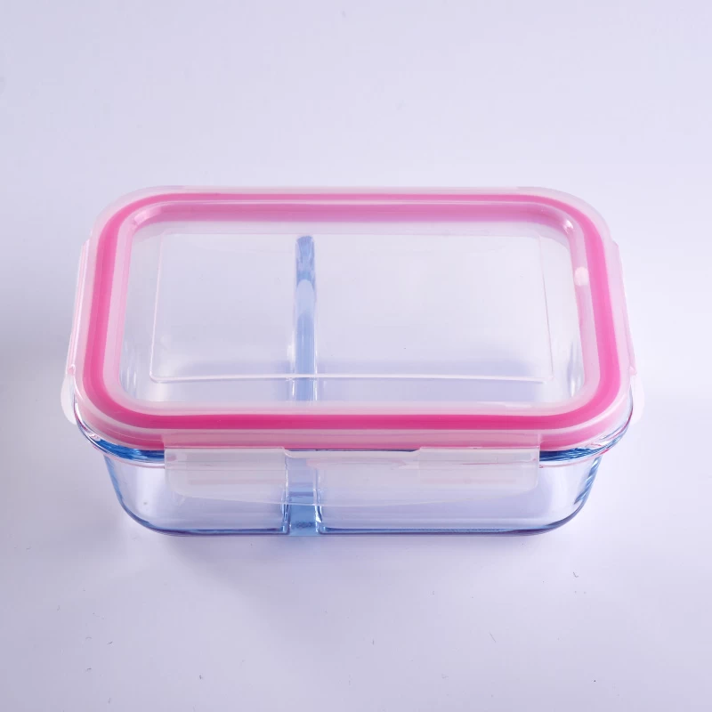 Rectangle Compartment Pyrex Glass Meal Box