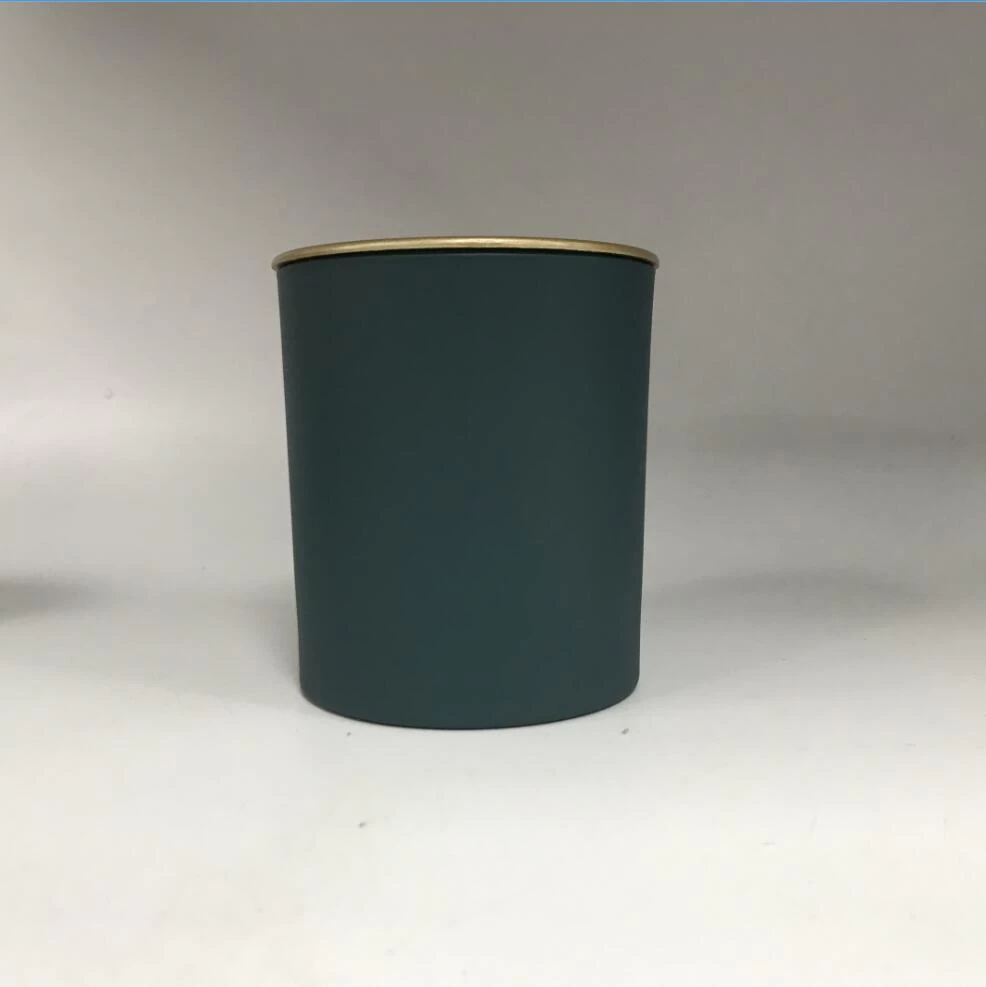 matte glass candle jars with metal lid