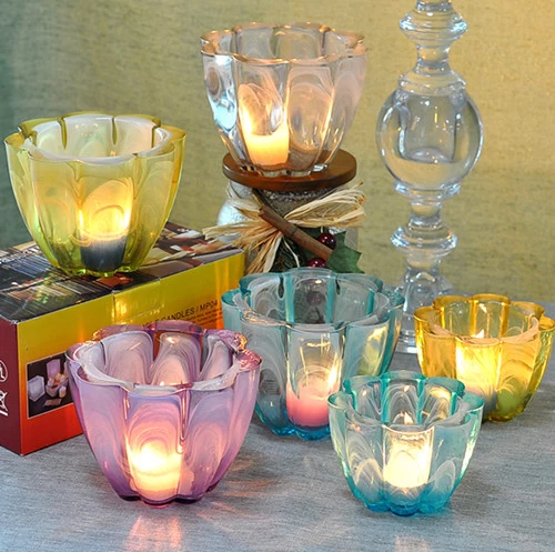 dust clould glass candle holder