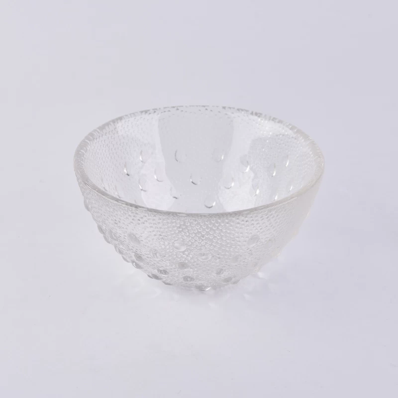 Unique transparent glass container bowl for scent candle