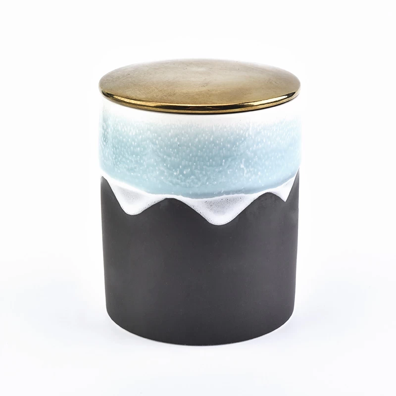 300ml wholesale 10oz cake shape colored candle ceramic glaze holders 