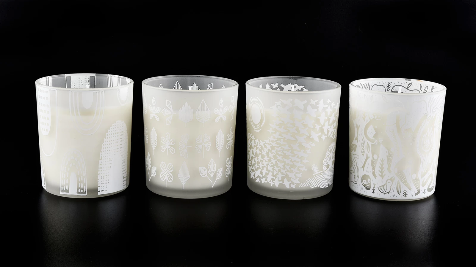 Frosted glass candle holders from Sunny Glassware