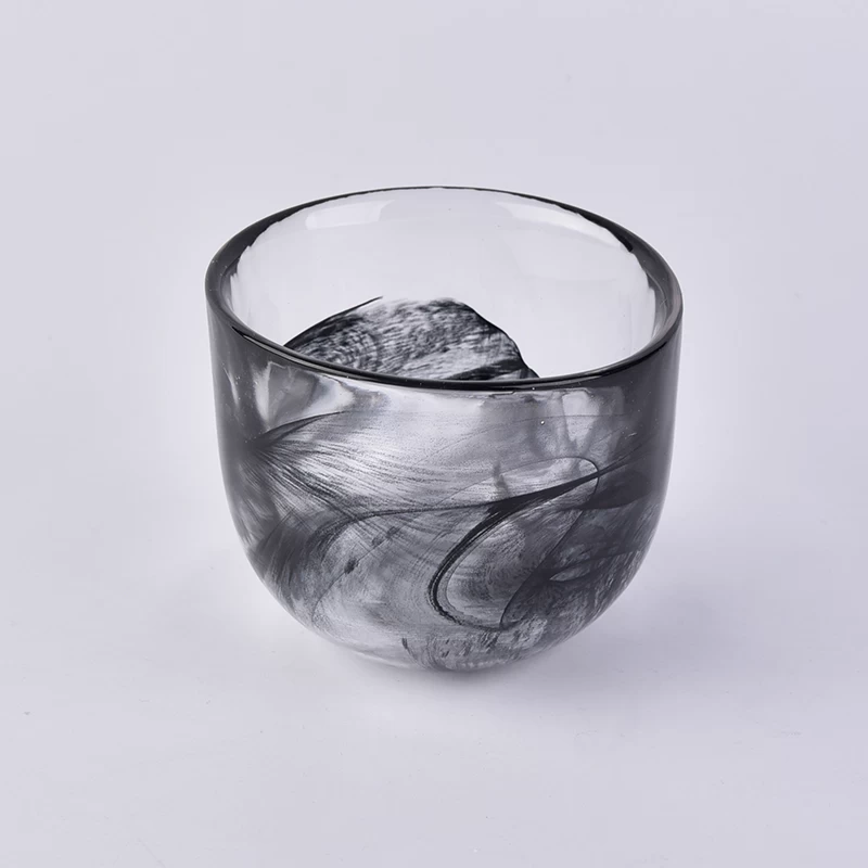 Wholesale 245ml black candle holders glass