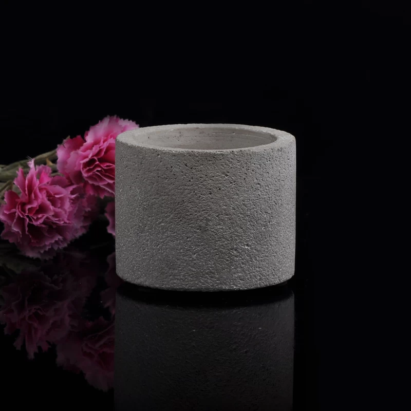 Cylinder Concrete Candle Jar