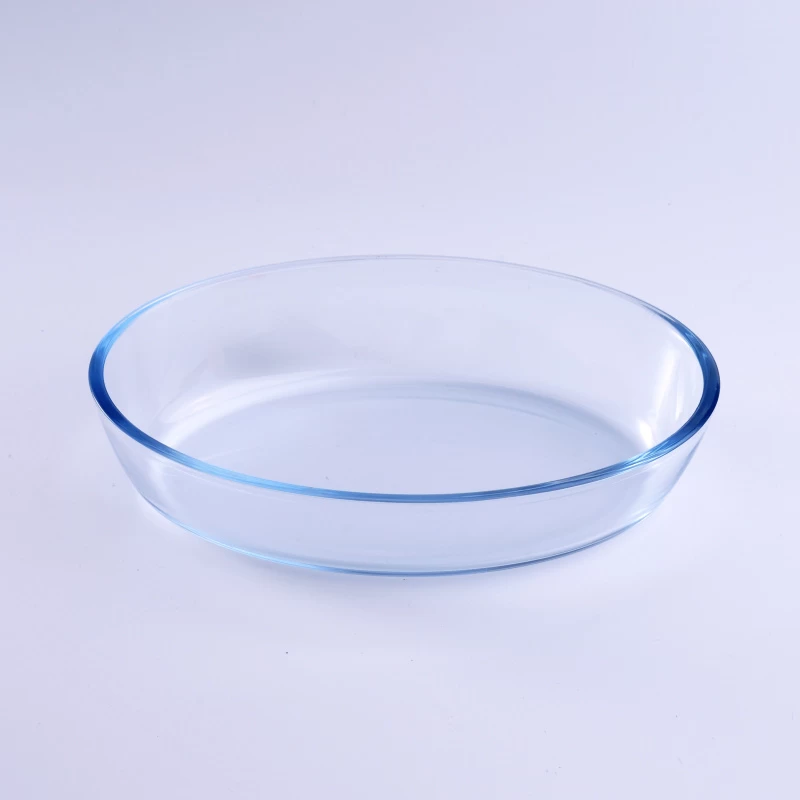Household Ellipse Heat Resistant Glass Plate 