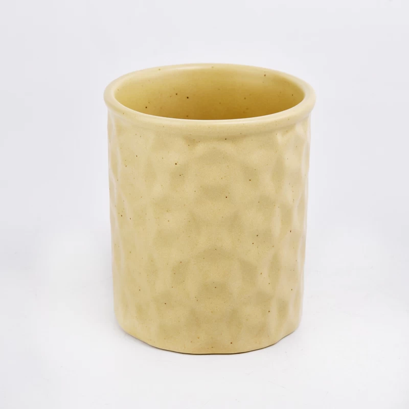 home decor honeycomb embossed ceramic candle holder