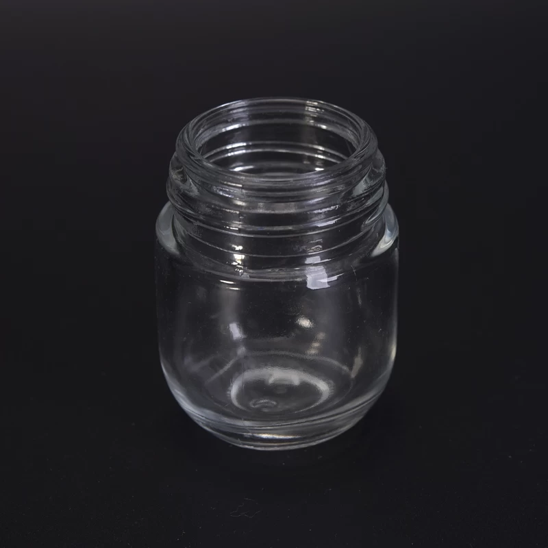 Luxury Round Glass Cosmetic Jar , Body Care Cosmetic Glass Jars