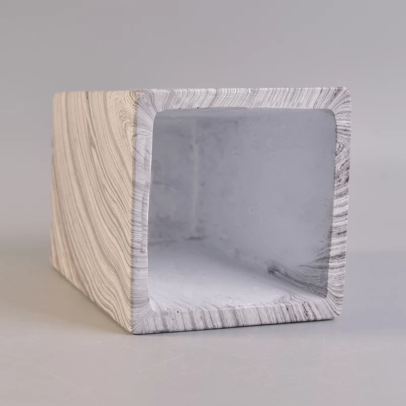 150ml best selling square black white marble style candle jar