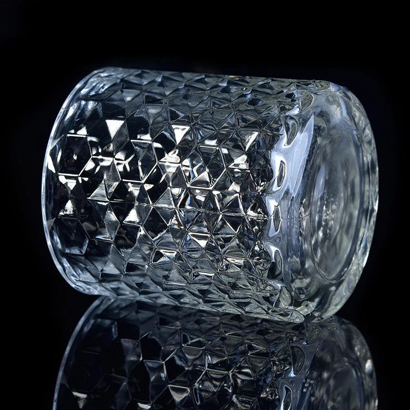 Wholesale Diamond Pattern Glass Candle Holders