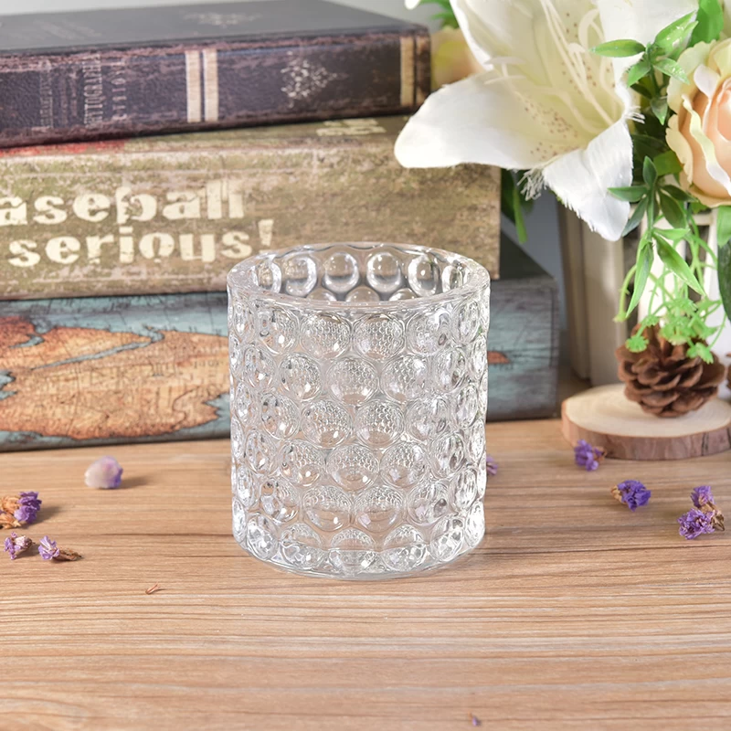 10oz Bubble clear cylinder glass candle holder wholesale