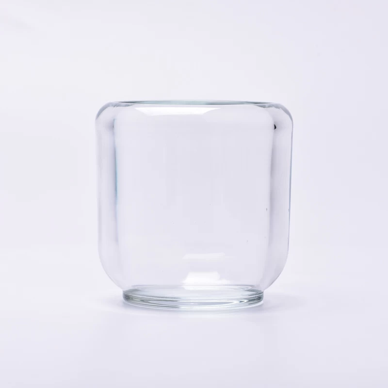 Custom Empty Round Clear Glass Luxury Candle Jar For Candle Making