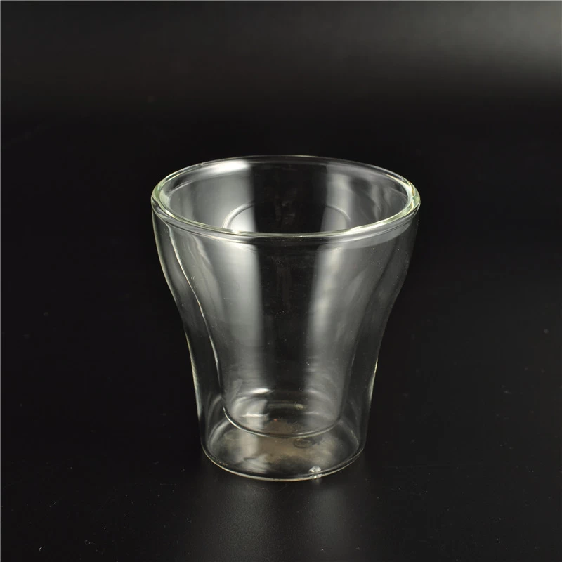 Hot borosilicate glass double wall glass cup for beverage