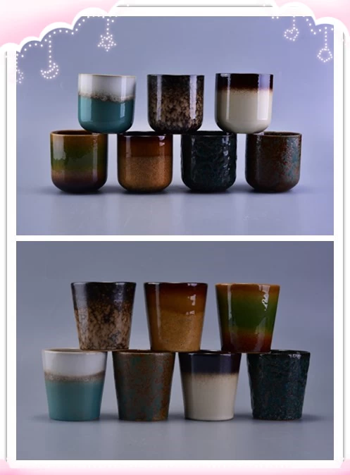 Spring series transmutation glazing ceramic candle jars