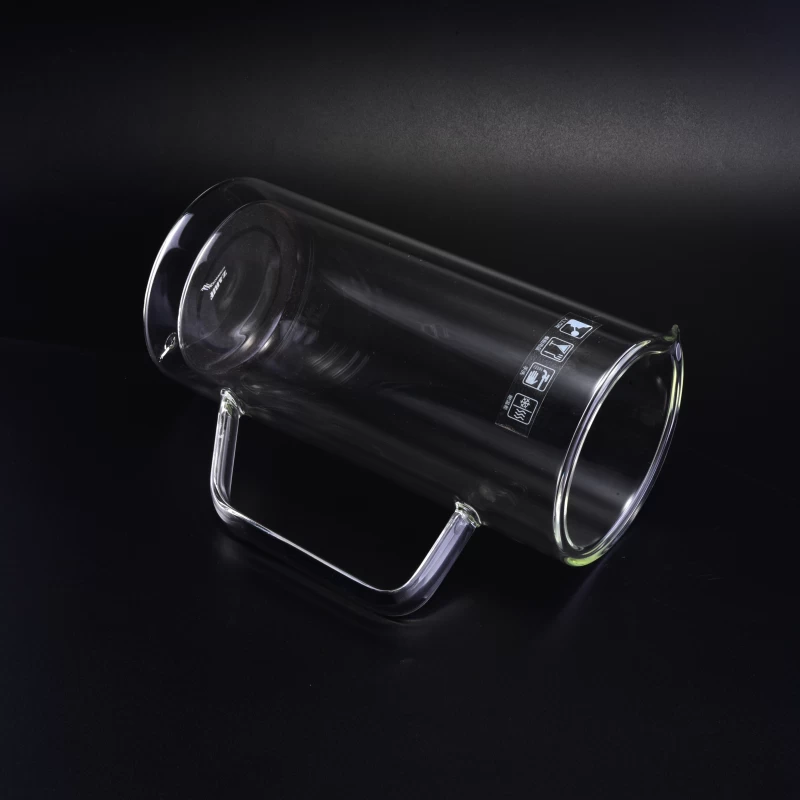 High borosilicate glass mugs water jugs with handle and lid strong quantity 