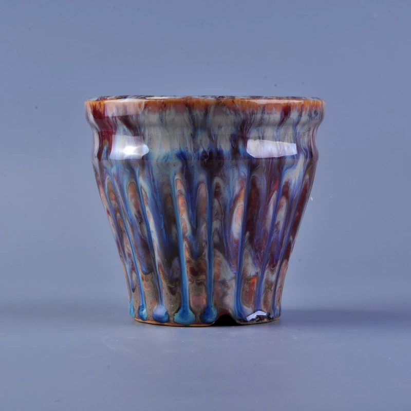 Votive Ceramic Candle Candle With Mixing Pigment Pattern