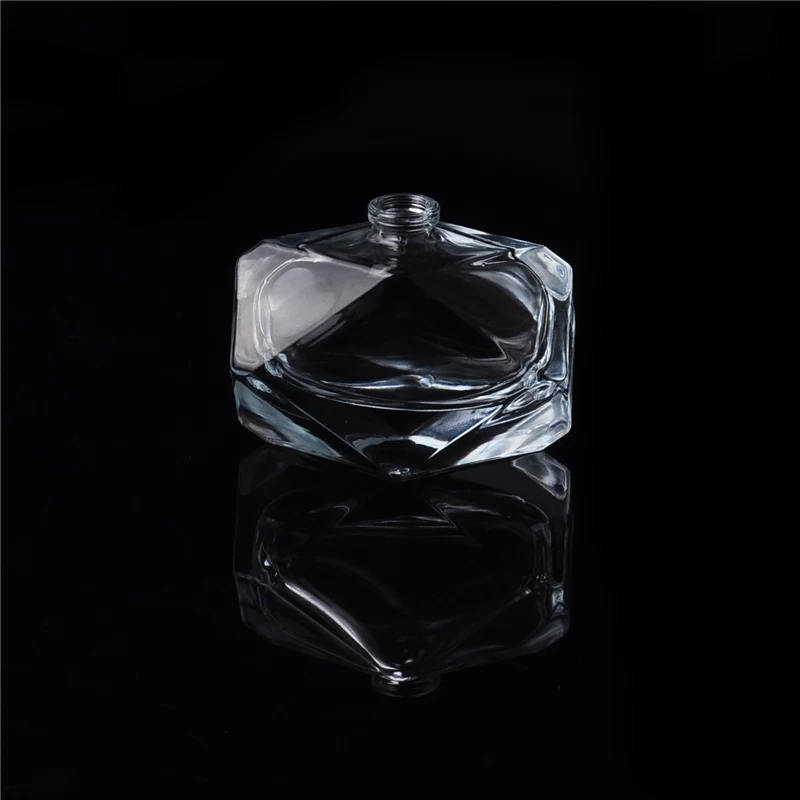 Glass perfume bottle with camellia decor