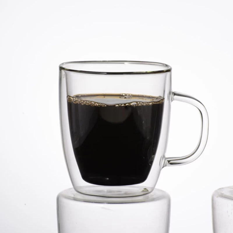 High quality double wall glass coffee mug tea cups