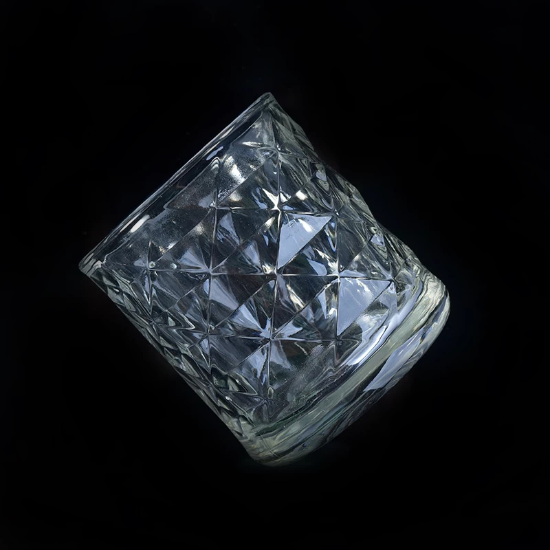 275ml transparent diamond glass candle jar wholesale