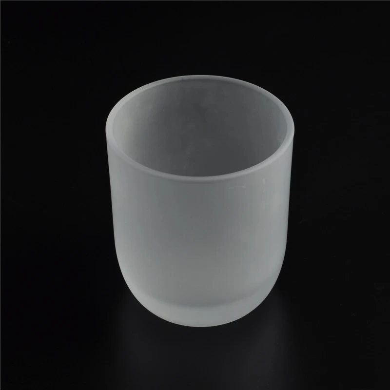 Round bottom 7oz frosted votive glass candle holder