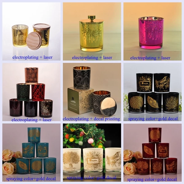 kinds of luxury glass candle jars