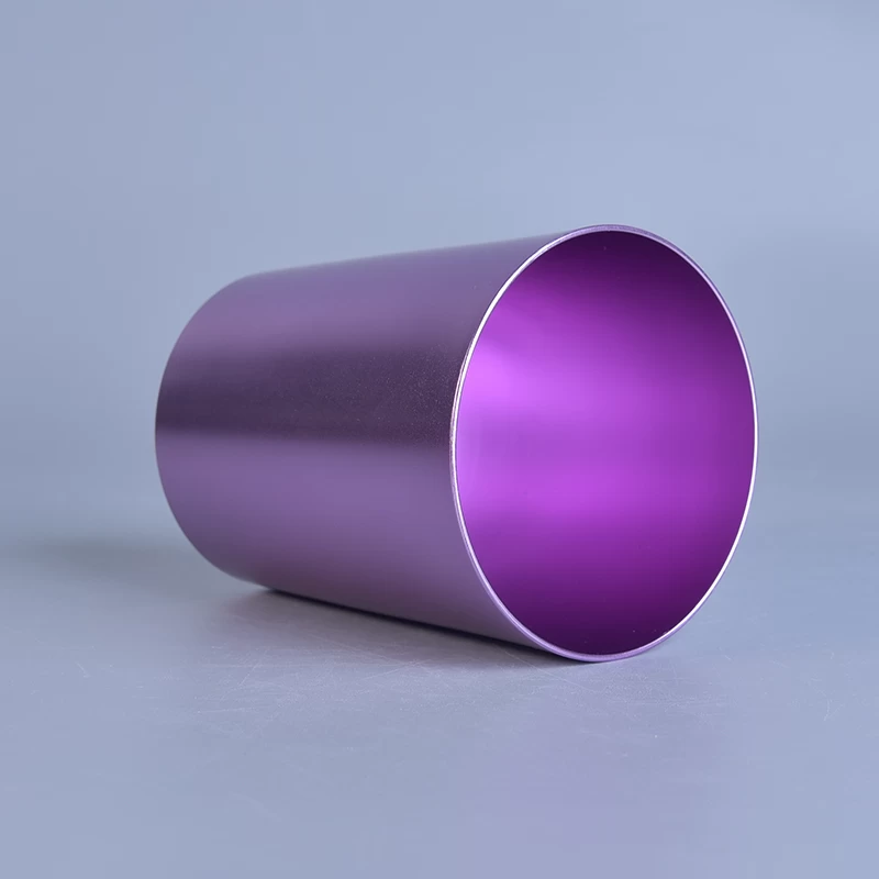 Light violet V shape metal candle jars for home decor wholesale