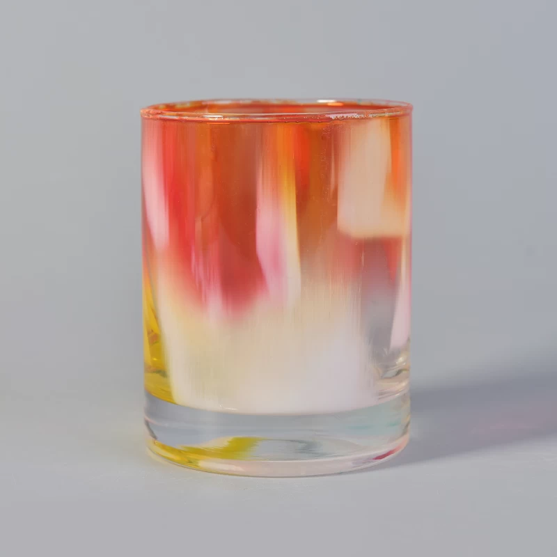 marble painted glass candle holders