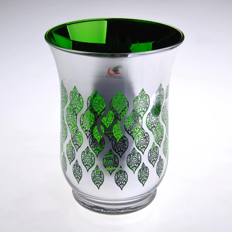 Green Tree Glass Candle Holder