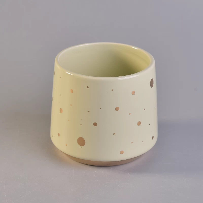 Ceramic Candle Holders with gold color dots