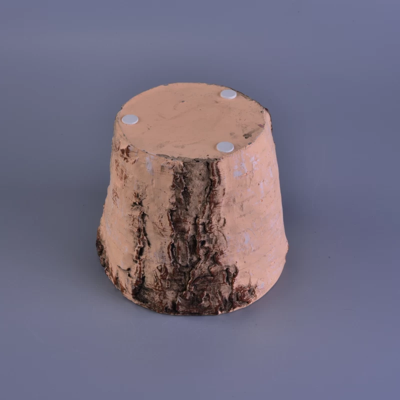 large rough surface round ceramic candle jar