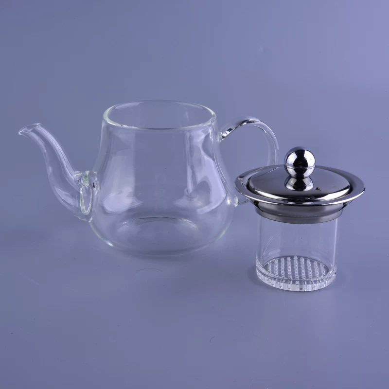 Hand Made Heat Resistand Glass Tea Pot Set With Glass Infuser